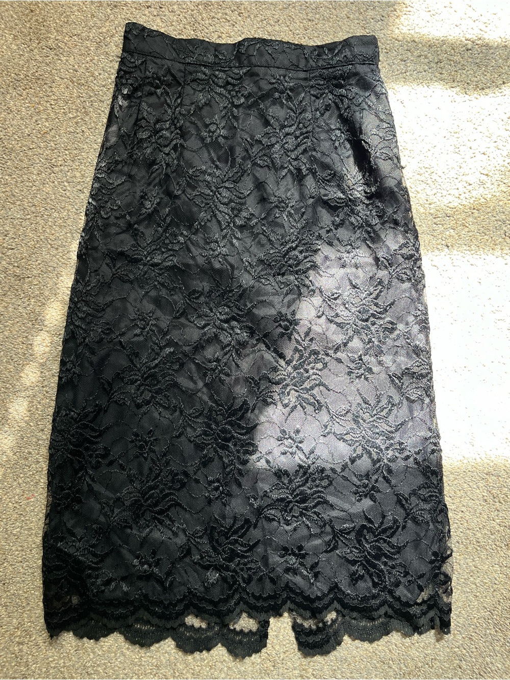 Vintage Black Lace Skirt (5/6, fits like 2/4)